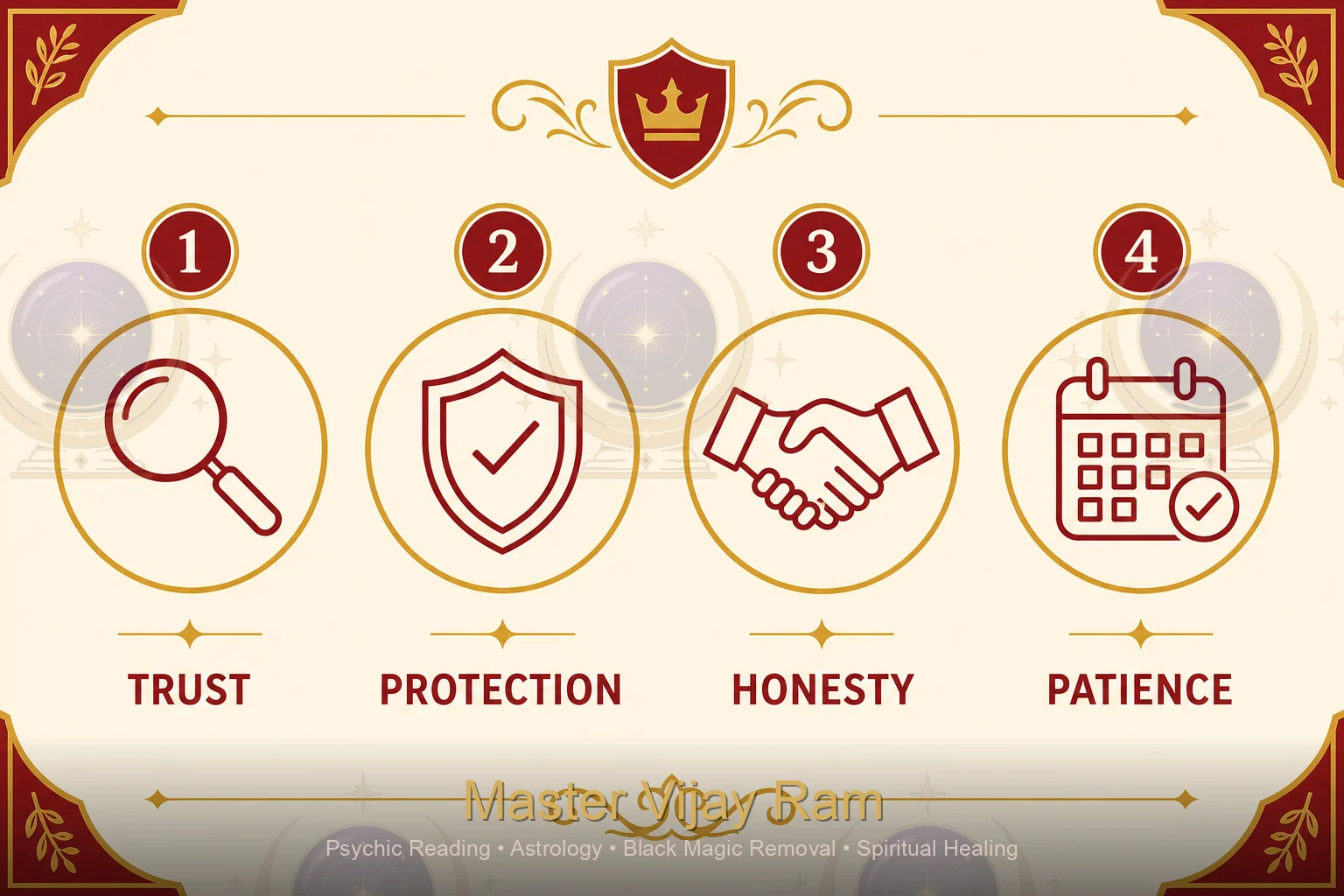 Infographic checklist for choosing a black magic specialist Master Vijay Ram recommends