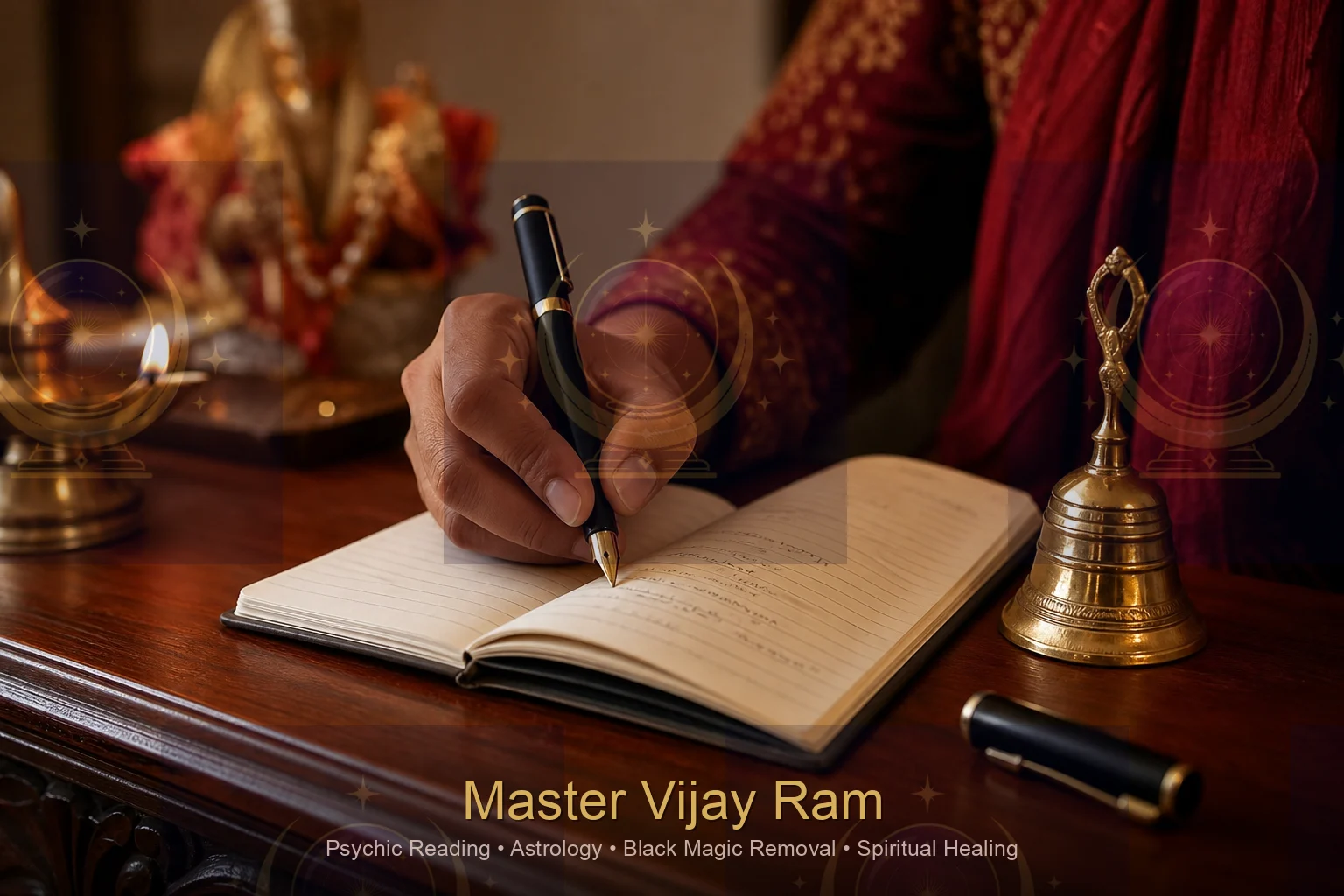 Writing exact birth details before a personal reading with Master Vijay Ram