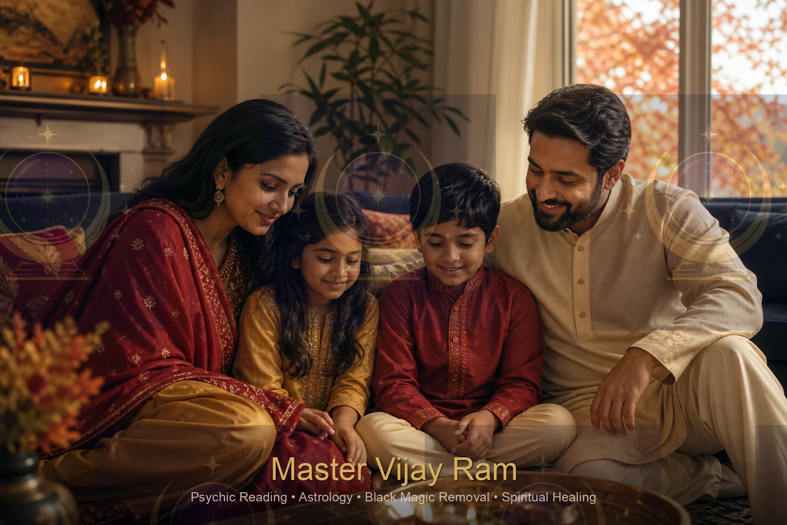 Family at peace after evil eye removal guidance from Master Vijay Ram in Kitchener