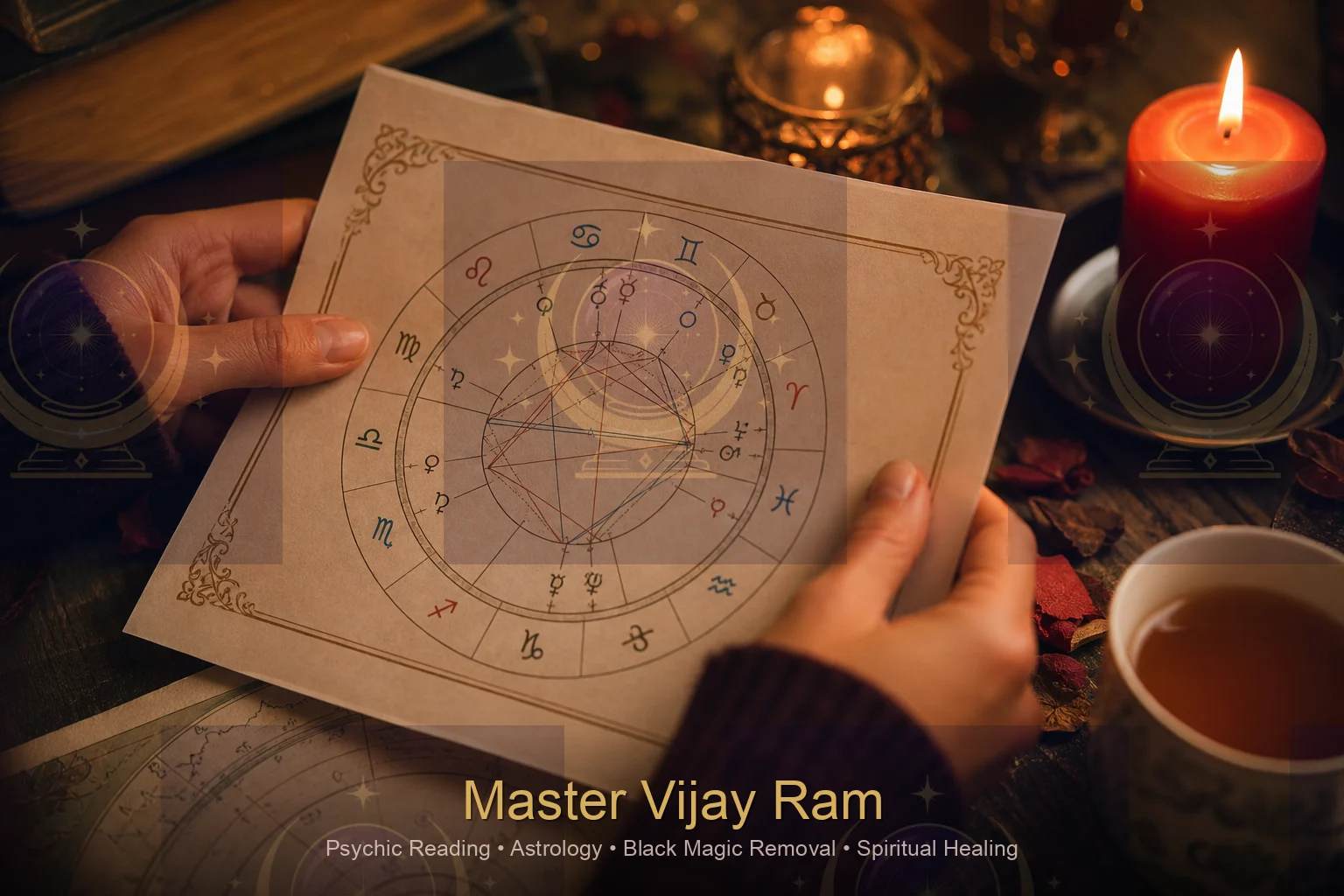 Birth chart review during love remedy consultation with Master Vijay Ram