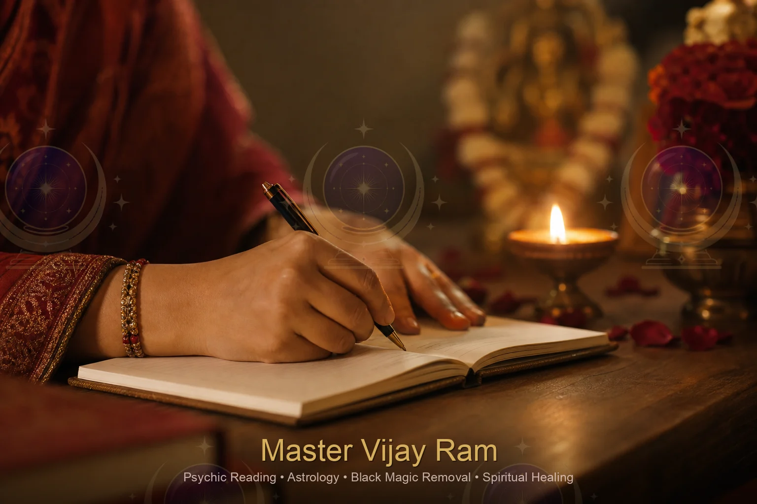 Journaling and quiet reflection during waiting period with Master Vijay Ram