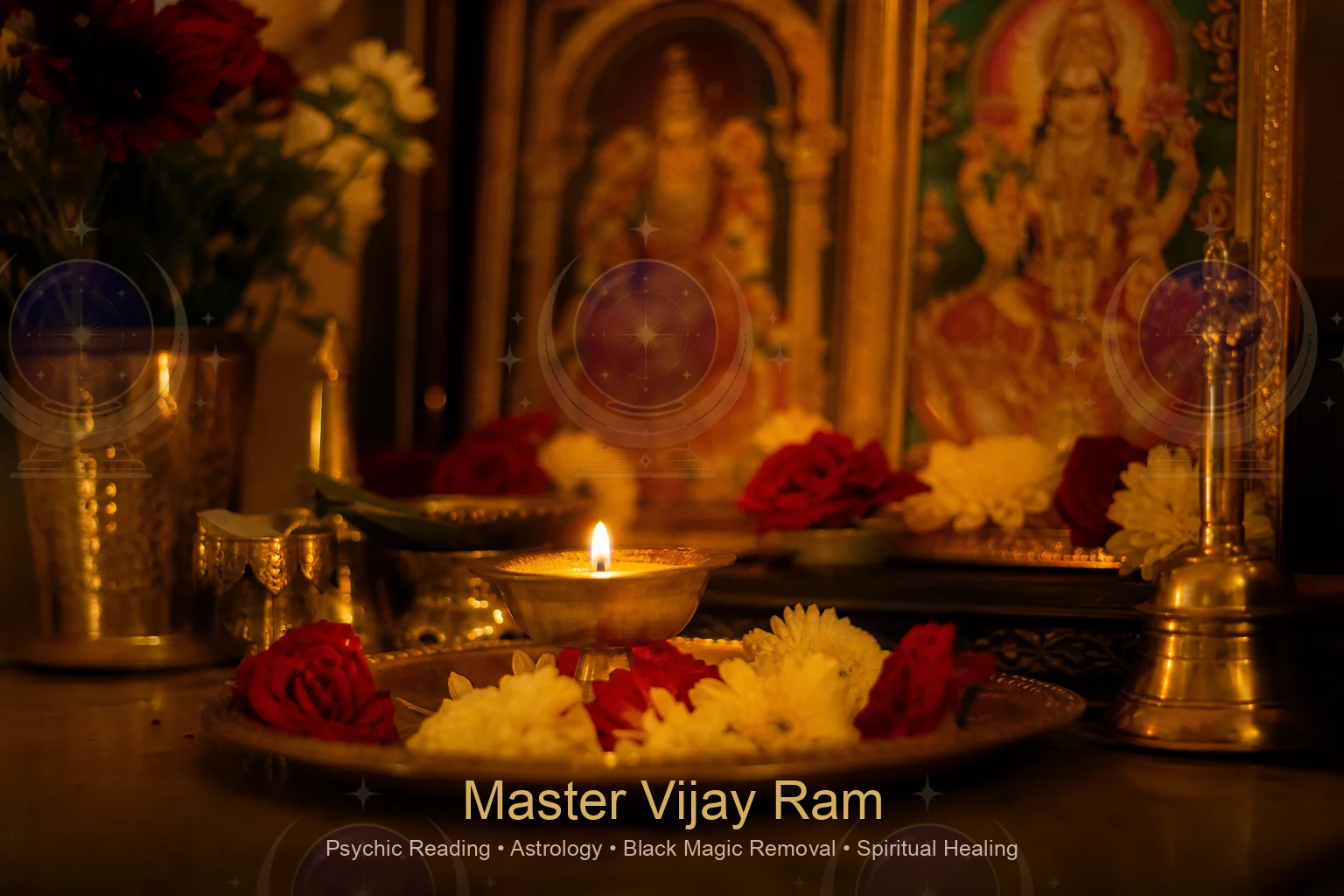 Evening lamp ritual for calm reflection recommended by Master Vijay Ram