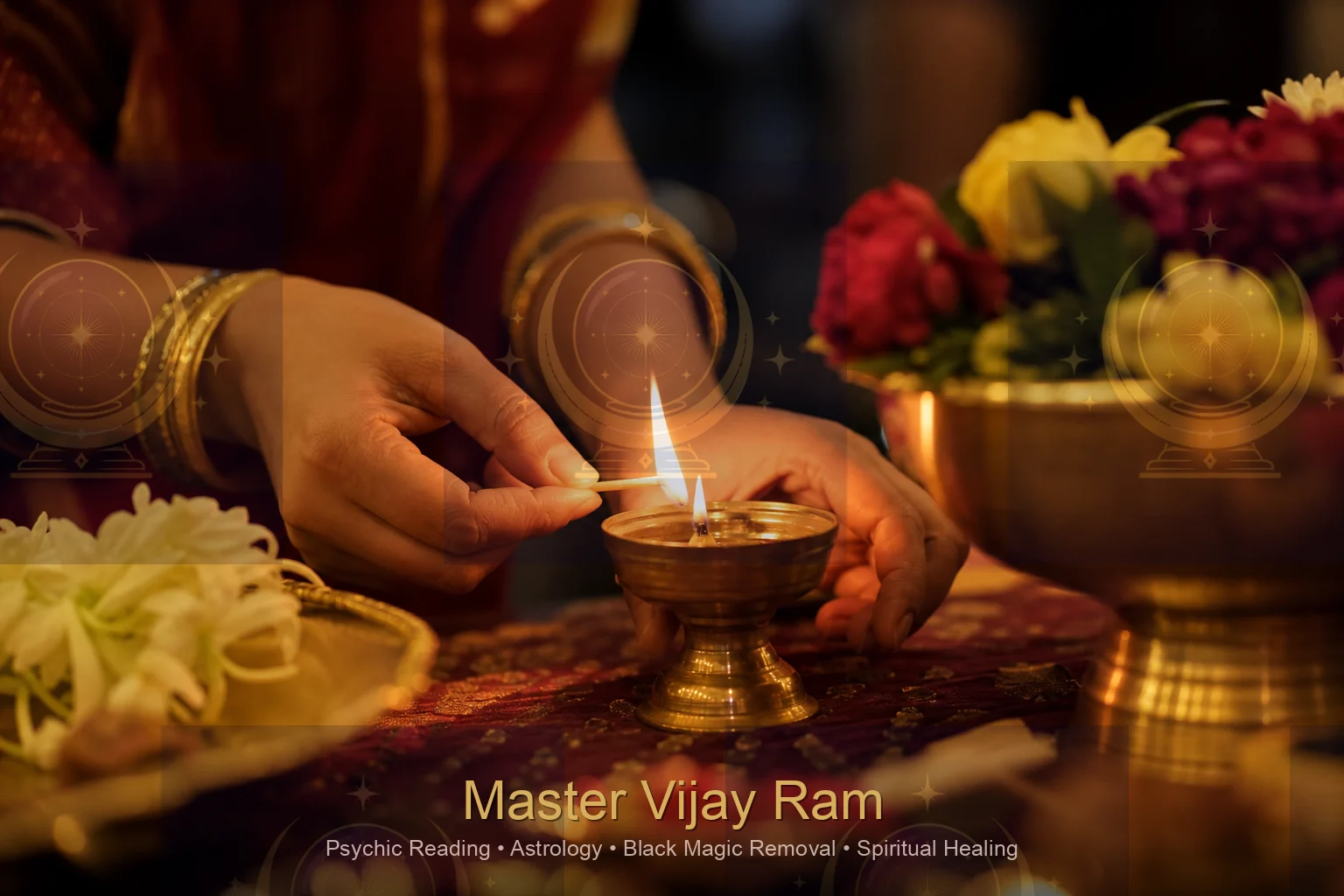 Cleansing ritual lamp used in black magic removal by Master Vijay Ram