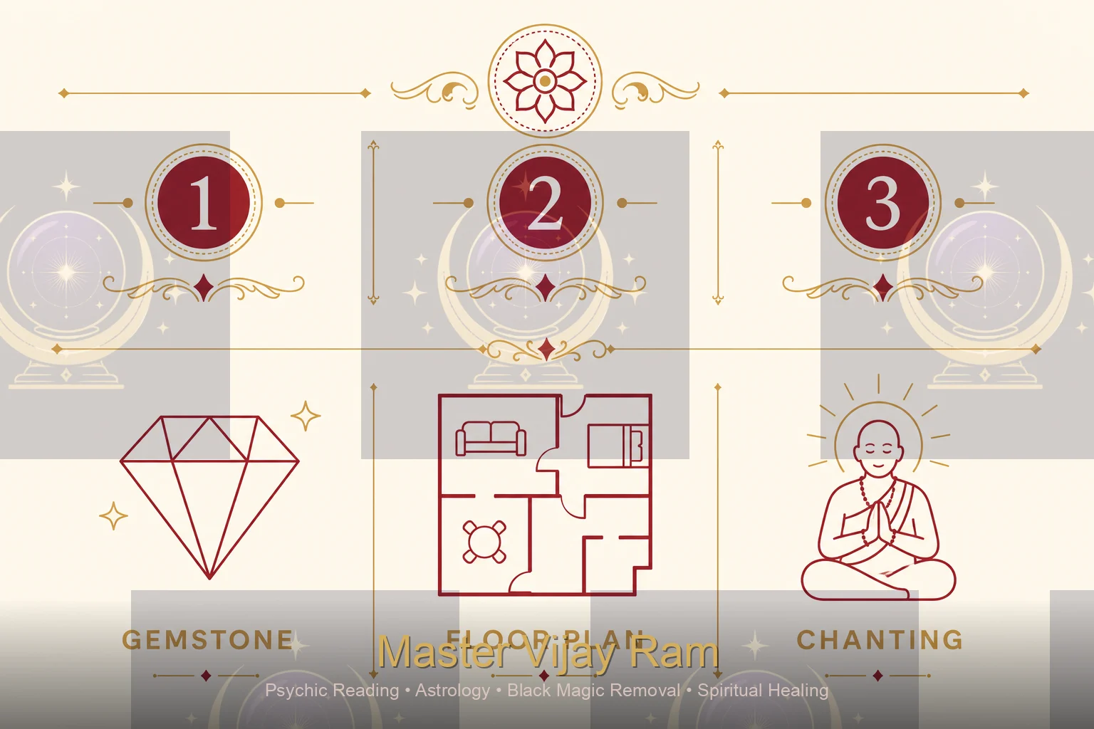 Vedic astrology remedy options infographic by Master Vijay Ram