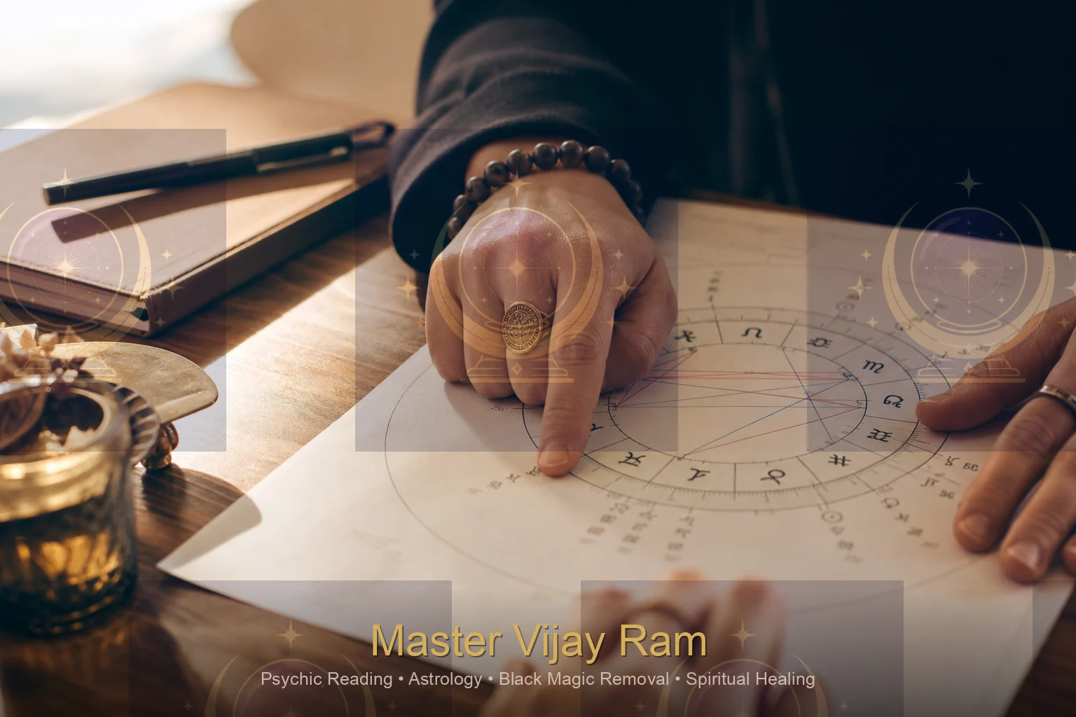 Birth chart review during astrology session with Master Vijay Ram